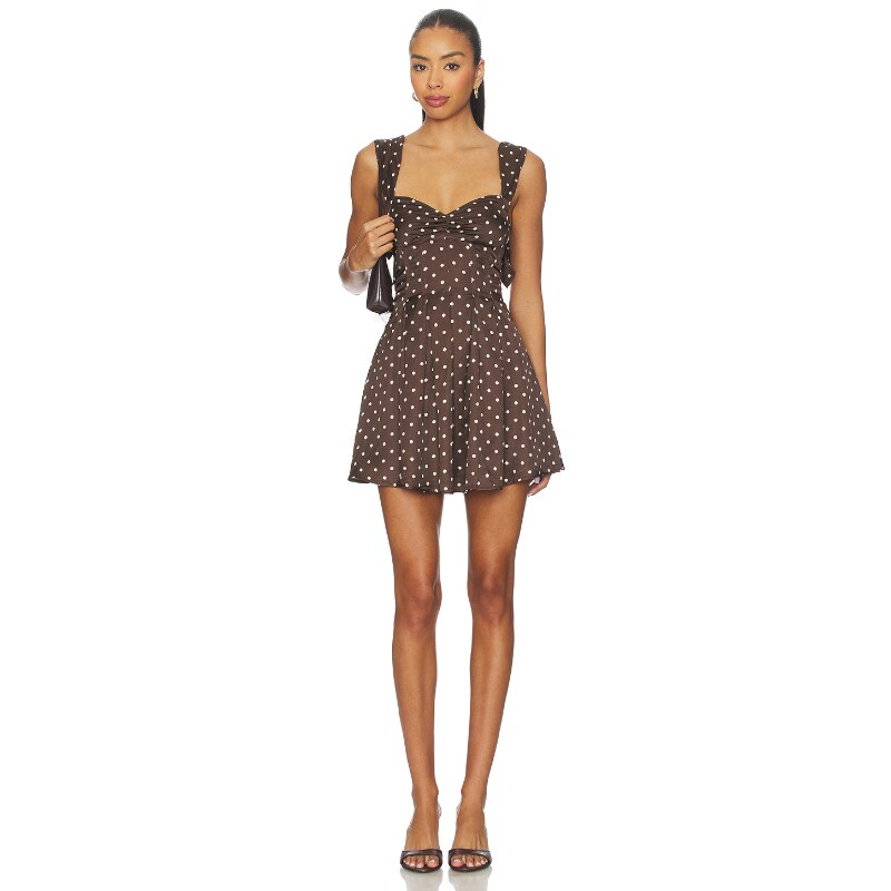 [春季新品]For Love & Lemons 连衣裙 巧克力色REVOLVE
