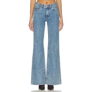 喇叭口 ELBA 蓝色 美式 Dr. 复古风REVOLVE小众新款 Denim