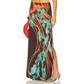 春季 KIBUTAI 新品 Eugenia Fernandez 半身裙 棕色REVOLVE小众