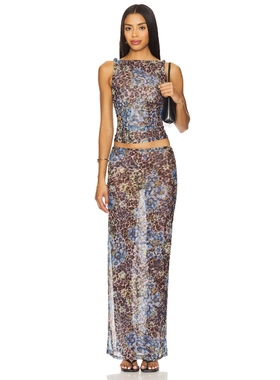 [冬季新品]superdown CONCHA 半身裙套装 蓝色美式性感REVOLVE