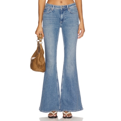 [冬季新品]Free People牛仔裤蓝色喇叭裤丹宁长裤REVOLVE