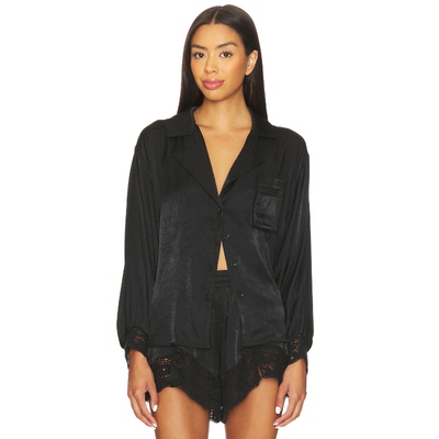 【海外直邮】Free People MIDNIGHT MUSE 衬衫睡衣 黑色REVOLVE