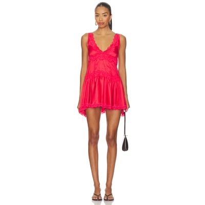 [春季新品]Free People IN THIS GROOVE 迷你套裙 红色度假波R