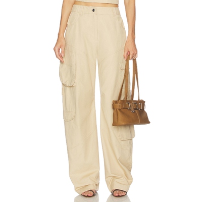 [春季新品]Camila Coelho GIGI 长裤 米色美式休闲风REVOLVE小众