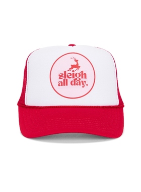 Friday Feelin SLEIGH ALL DAY 卡车司机帽 红色REVOLVE小众新款