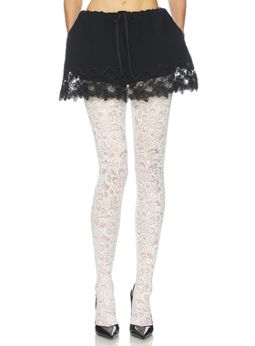 Helsa THE SCRUNCHIE SKORT 短裤裙黑色蕾丝性感短裙REVOLVE新款