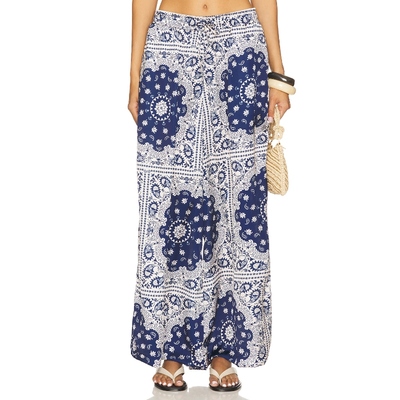 [冬季新品] Agua Bendita 长裤 蓝色 民族风 垂感阔腿裤REVOLVE