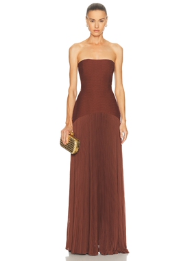 Alexis SUNNIVA 裙子 revolve小众新款 棕色