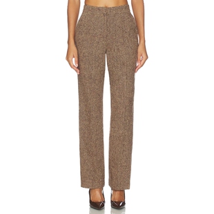 LENA 休闲风REVOLVE小众新款 羊毛裤 美式 棕色 ALIGNE