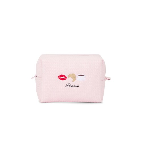 Abbode BISOUS WAFFLE POUCH BISOUS 格纹收纳包 粉色REVOLVE小众