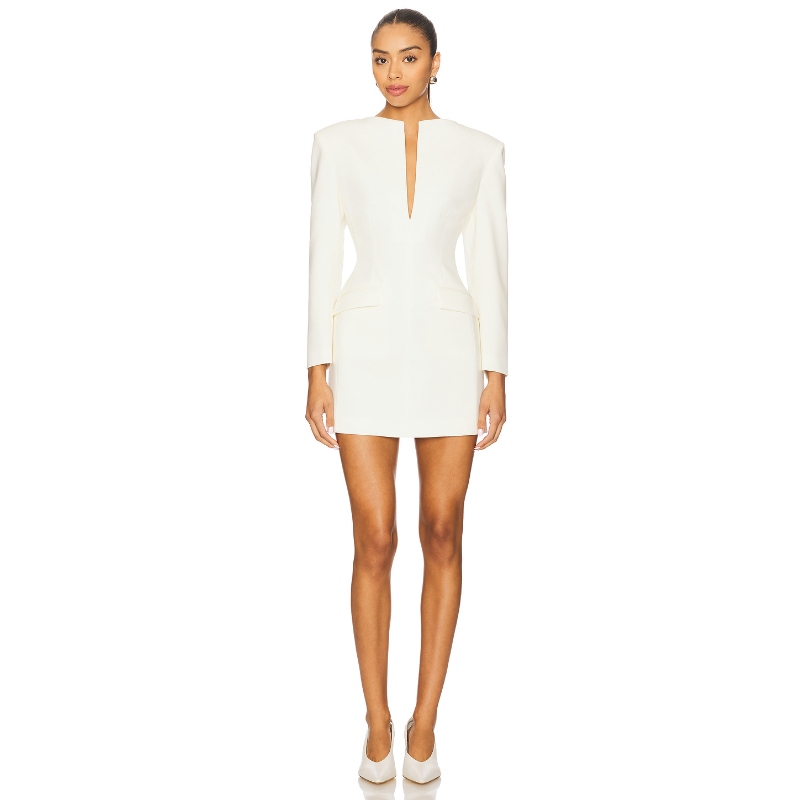 The Andamane Tidle Structured Blazer Dress 象牙白 REVOLVE小