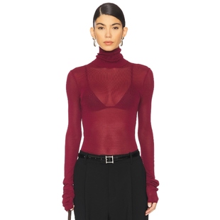 EAVES 新品 毛衣红色轻薄针织高领上衣内搭REVOLVE小众 冬季