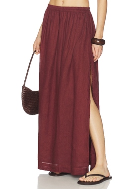 MIKOH CIEL 长款半身裙 棕色REVOLVE小众新款