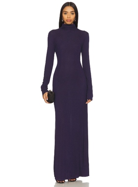 Rag & Bone ELSA 金属线高领长款连衣裙 紫色REVOLVE小众新款