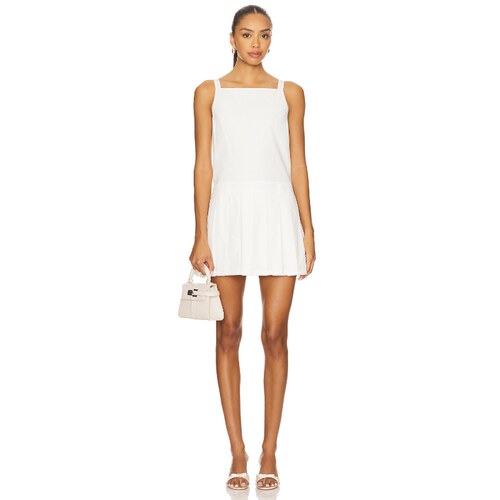 Courtney Zheng Poplin Pleated Mini Dress 白色REVOLVE小众新款