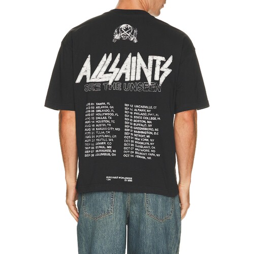 ALLSAINTS黑色上衣印花酷飒风秋冬新品短袖宽松T恤REVOLVE