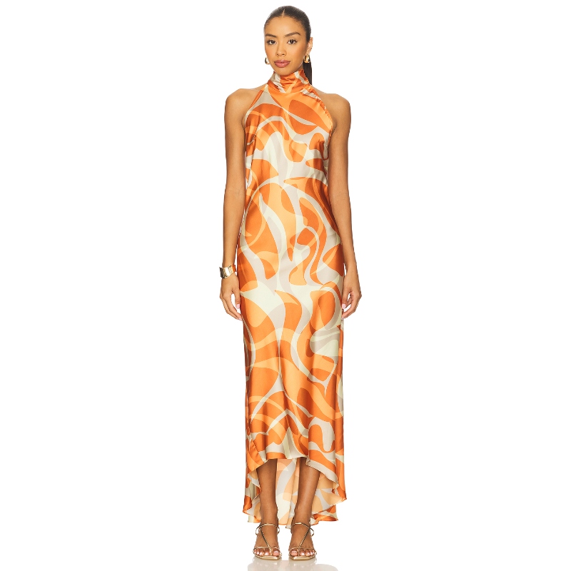 MISA Los Angeles FIORE 裙子 橙色 REVOLVE小众新款