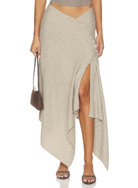 By Malene Birger Liza Scarf Skirt  灰色 秋冬新品REVOLVE