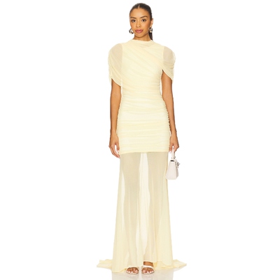 [春季新品]Amanda Uprichard EVIANNA 长裙 黄色 REVOLVE小众