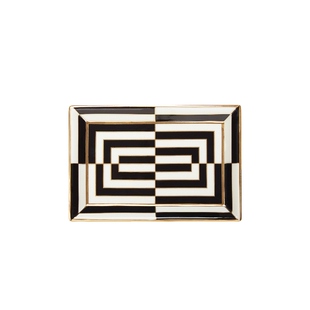 Jonathan Adler Op Art Rectangle Tray 黑色、白色REVOLVE小众新