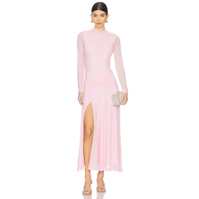 Bardot LEA 网布中长连衣裙女夏 粉色REVOLVE小众新款