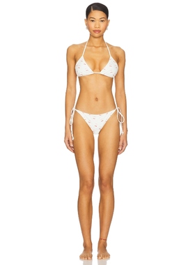 LoveShackFancy HARBOR 比基尼 白色 REVOLVE小众新款