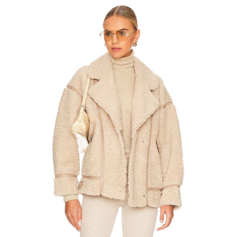 [早秋新品]LAMARQUE 羊羔毛翻领外套西装领夹克REVOLVE