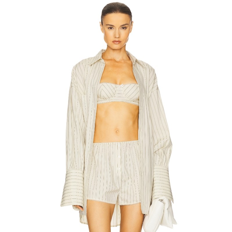 [冬季新品]Helsa PINSTRIPE 胸罩 奶油色静奢风老钱风REVOLVE小众