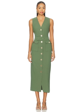 [冬季新品]Amanda Uprichard SONATA 裙子 绿色 REVOLVE小众