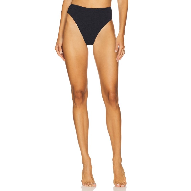 PatBO BREEZE JACQUARD 高腰比基尼泳裤 黑色REVOLVE小