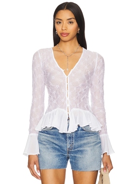 [冬季新品]Free People ELIAS 褶裥衬衫 象牙白基础易搭内搭R