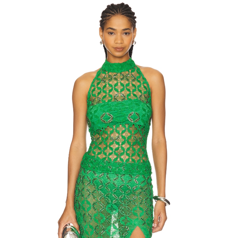 LA FUORI 吊带上装 绿色REVOLVE小众新款