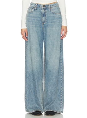 Rag & Bone FEATHERWEIGHT 阔腿 蓝色 美式复古风REVOLVE小众新款