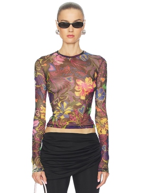 AREA HOTFIX 上装 黑色y2k辣妹风REVOLVE小众新款