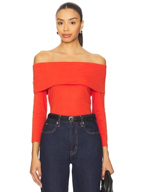 [春节穿搭]Nation LTD ALEXI法式风红色一字肩针织上衣季保暖