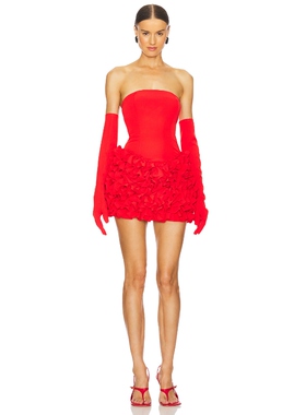 MISCREANTS Alexis Dress With Gloves 红色REVOLVE小众新款
