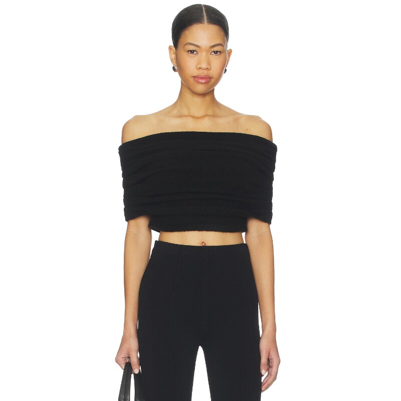 SEROYA EMORY 露肩上衣 黑色REVOLVE小众新款