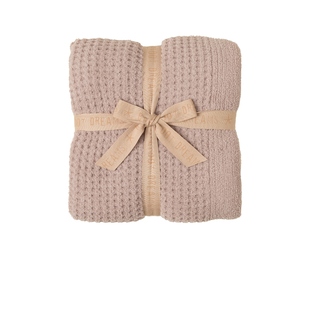 Barefoot Dreams CozyChic Waffle Throw玫瑰粉华夫格毛毯REVOLVE