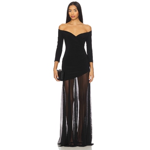 Kamali 黑色REVOLVE小众新款 诺玛 喇叭摆礼服 卡玛丽 Norma