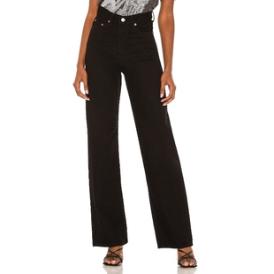 [冬季新品]Dr.Denim黑色牛仔裤挺括廓形利落线条感REVOLVE