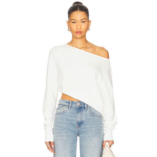 冬季 一字斜肩长袖 内搭 People T恤针织宽松上衣REVOLVE Free