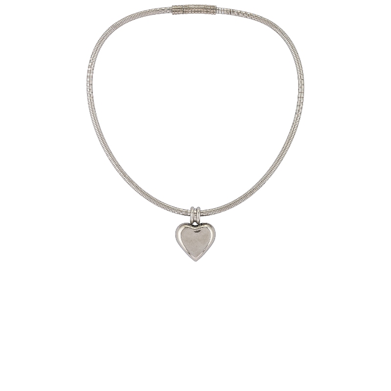 petit moments 银色爱心吊坠项链简约气质锁骨链配饰REVOLVE新款