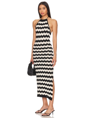 [冬季新品]Capittana 挂脖露背性感针织连衣裙REVOLVE小众