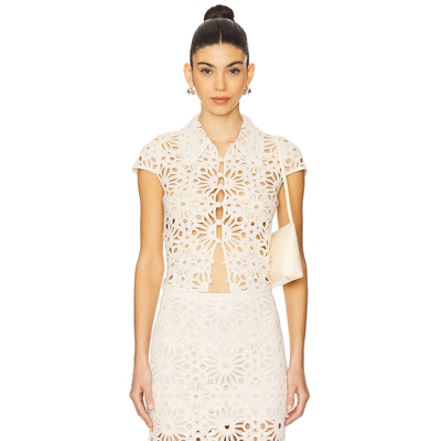 L'Academie SHAY 上装 奶油色 y2k辣妹风REVOLVE小众新款