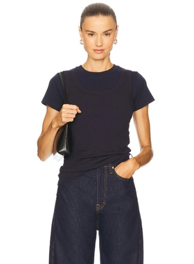 GRLFRND LAYERED SHORT SLEEVE TEE T恤 藏青色 y2k辣妹风REVOLVE