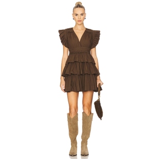 [冬季新品]Scarlett Poppies AURORA 连衣裙棕色REVOLVE小众