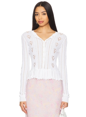 [冬季新品]LoveShackFancy THALIA甜美元素镂空针织开衫REVOLVE