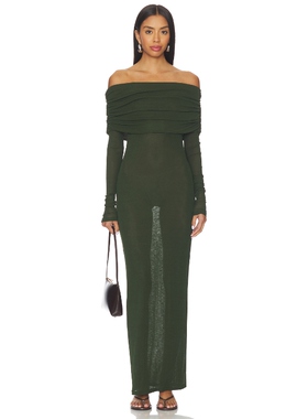 [春季新品]superdown CHANTAL 长裙 深绿色 美式性感REVOLVE小众