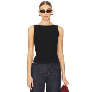 背心上装 WAYS 黑色y2k辣妹风开衩下摆内搭上衣REVOLVE THE ALL