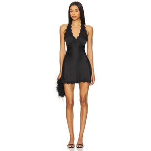 [情人节]LIONESS STARS ALIGN 黑色挂脖连衣裙性感优雅REVOLVE